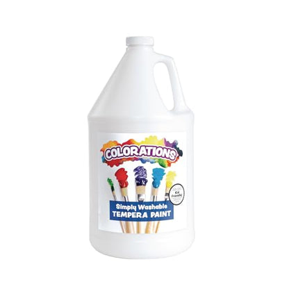 Colorations Paraben-Free Washable, Vibrant White Tempera Paint, 1 Gallon - color: White