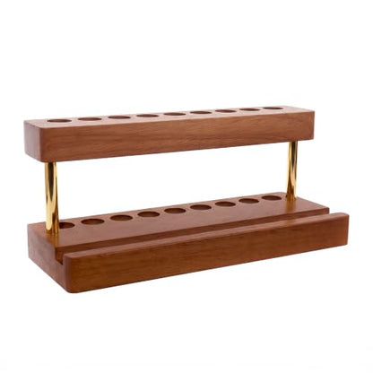 Pen Holder for Desk, Pencil Organizer, Fountain Pen Display Stand - color: Single-row - Walnut