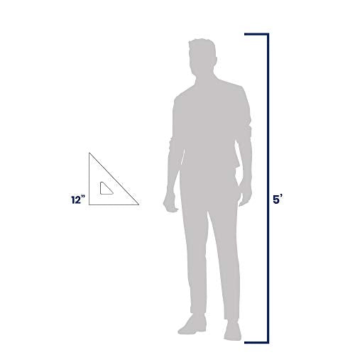 Pacific Arc Drafting Triangle, 12-inch, 45/90 Degrees, Clear Acrylic - color: Clear, size: 12-in, 45/90 degrees