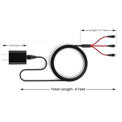 Charger for DJI Neo, Mini 4K, Mini 2 SE, 4 Pro, Air 2S Drones, with Charger - size: 4ft Cable & Charger