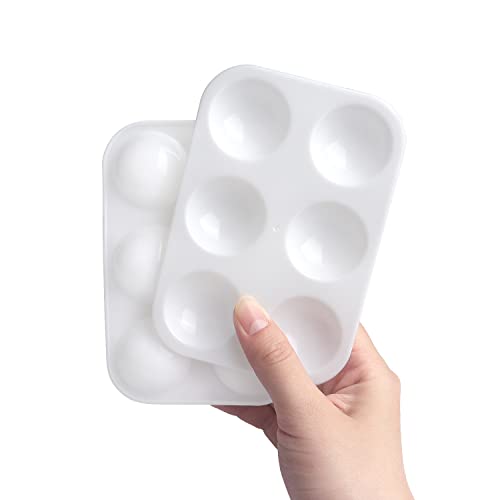 Tamaki 16 PCS Plastic Paint Tray Palettes, White - color: 16 Pcs