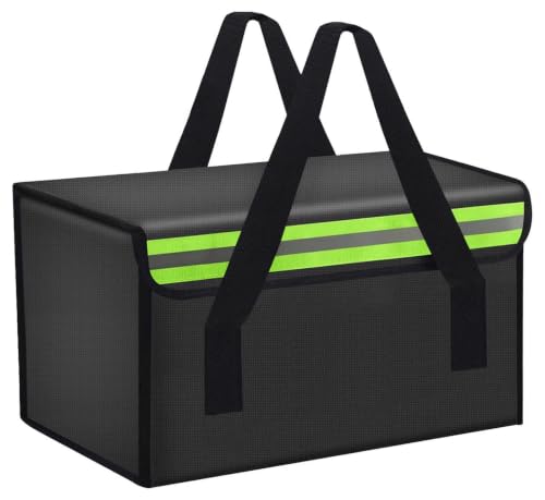 14.18"x9.85"x7.88" Lipo Safe Bag Fireproof Bag for Lipo Battery Pack Storage Charging Transport,Home Office Travel Fireproof Safe Storage for Cash Valuables Jewelry Passport Power bank Lipo Battery - size: 360*250*200mm