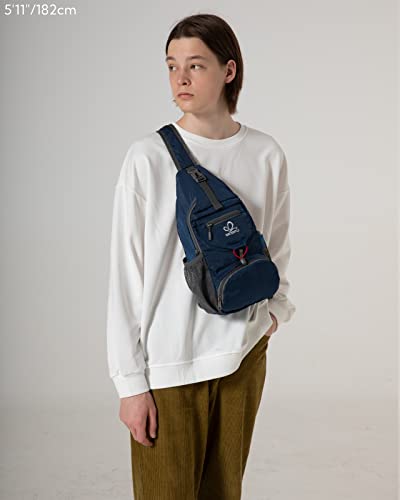 WATERFLY Packable Sling Backpack Lightweight Crossbody Bag Travel Daypack - color: Blue