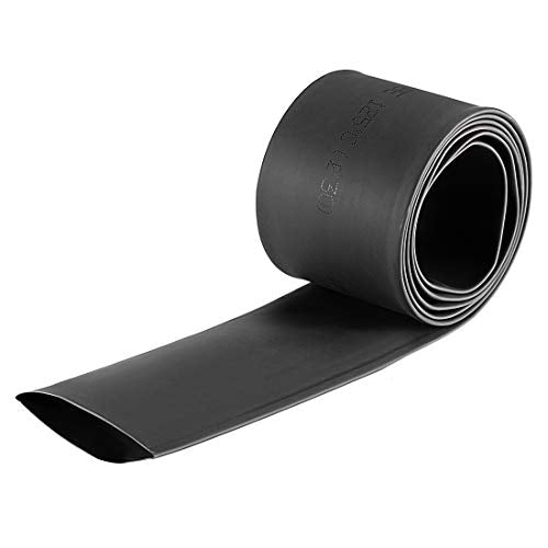 uxcell Heat Shrink Tubing, 30mm Dia 50mm Flat Width 2:1 Rate Shrinkable Tube Cable Sleeve 1m - Black - color: Black, size: 30mm