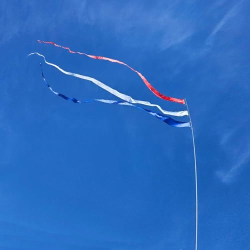 EEZ RV Products 25' Combination Three Colors (Red White Blue) Streamer, Great for RVing, Boondocking, Backyard Windsock