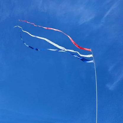 EEZ RV Products 25' Combination Three Colors (Red White Blue) Streamer, Great for RVing, Boondocking, Backyard Windsock