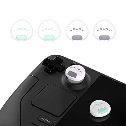PlayVital Thumb Grip Caps for Steam Deck LCD, Silicone Thumbsticks Grips Joystick Caps for Steam Deck OLED - Onigiri - color: Onigiri