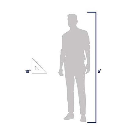 Pacific Arc Drafting Triangle, 10-inch, 45/90 Degrees, Clear Acrylic - color: Clear, size: 10-in, 45/90 degrees