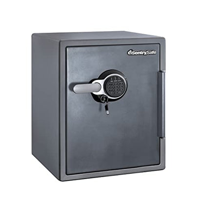 SentrySafe Fireproof and Waterproof Gray Steel Home Safe with Digital Keypad Lock, Floor Safe with Interior Lighting Secures Money, Documents, 2.05 Cubic Feet, SFW205GQC - size: 2.05 cubic feet, style: 1-Hr. Fireproof, Keypad