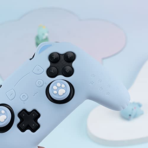 GeekShare Cat Paw Controller Skin Grips Set Compatible with Switch Pro-Anti-Slip Silicone Protective Cover Case Joystick Caps for Switch Pro Wireless Controller - Blue