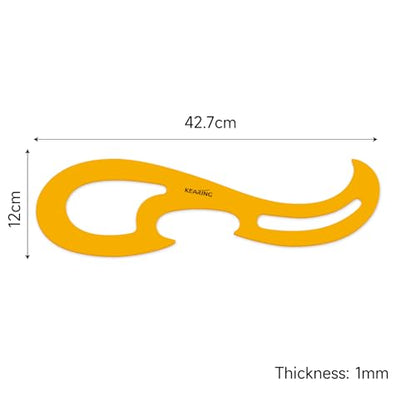 KEARING 42cm Large French Curve Ruler - Flexible Orange Sewing Template - style: 1312