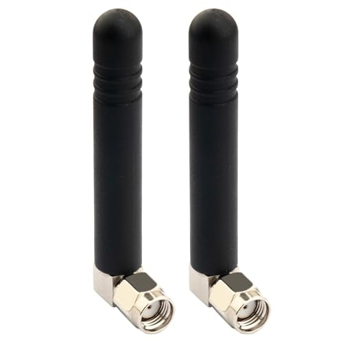 FPV Small WiFi Antenna 2.4GHz Bluetooth Mini 5CM 3DBI Omni RP-SMA Male Right Angle Antenna for Network Router ITX RHCP Racing FPV UAV Drone 2PCS - size: RP-SMA Antenna 2pcs
