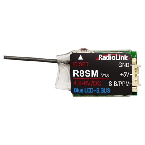 Radiolink R8SM 2.4G 8 Channels Mini Receiver SBUS/PPM Long Range Control for FPV Micro Drone, Quadcopter, Compatible with RC Transmitter T8FB/T8S
