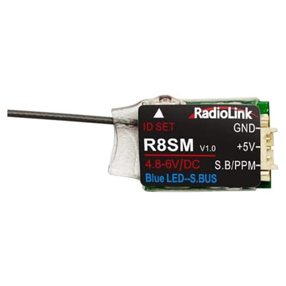 Radiolink R8SM 2.4G 8 Channels Mini Receiver SBUS/PPM Long Range Control for FPV Micro Drone, Quadcopter, Compatible with RC Transmitter T8FB/T8S