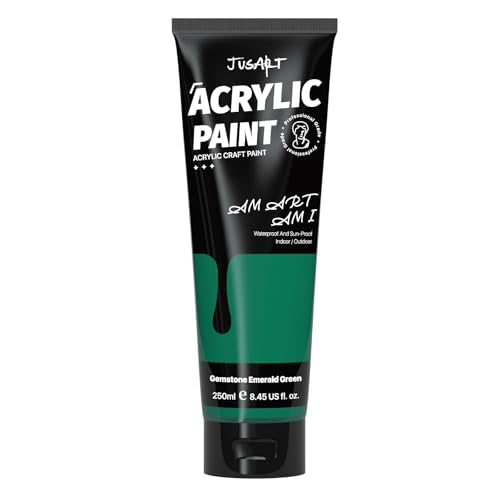 JusArt Green Acrylic Paint,Emerald Green Tubes（250ml /8.45 oz - color: Green