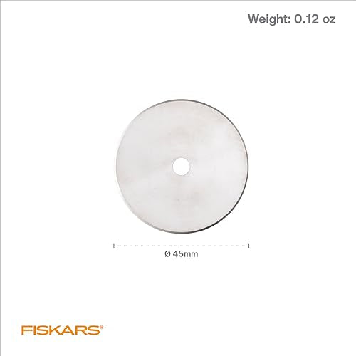 Fiskars 45mm Titanium Rotary Cutter Blade Replacements for Fabric, 2-Pack - size: 45mm, style: 2 Pack - Titanium