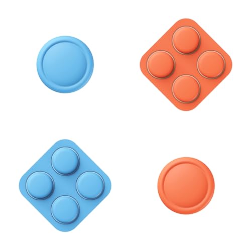 PlayVital Button Caps + Thumb Grip Set for Nintendo Switch 2, 2 Silicone Colorful ABXY Directional Button Covers & 2 Joystick Caps for Joycon - Blue & Orange - color: Blue & Orange