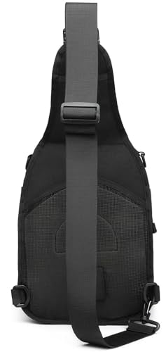 Tactical Sling Backpack Bag Pack for Men Military One Strap Shoulder Backpack Crossbody Bag With Holster 10 Liters - color: Black 2