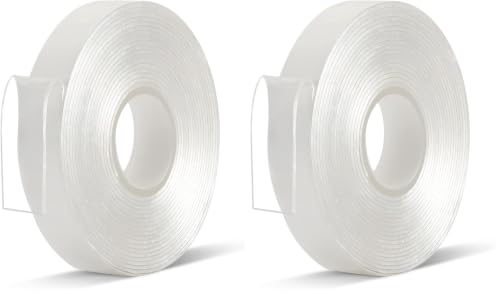 Double Sided Tape Heavy Duty - 1/2 in 10 Ft Acrylic Sticky Mounting Tape Clear Removable Strong Two Sided Adhesive for Sign/Photo/Poster/Picture Mount(Pack of 2 Roll) - size: 1/2" (Pack of 2)