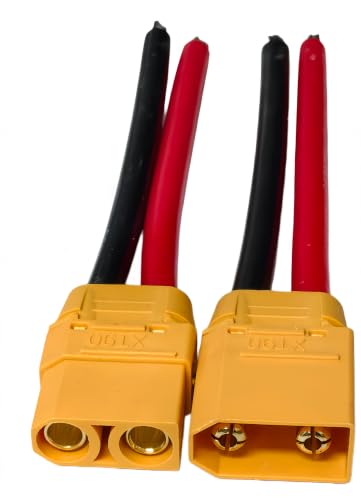 2 Pairs XT90H XT90 Plug Male and Female Connector with 90mm 10AWG Wire for RC Lipo Battery FPV Racing Drone