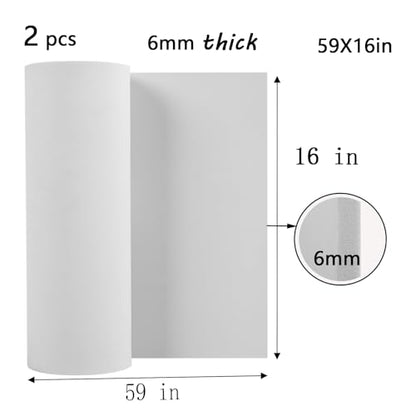 AMZQNART 6mm EVA Foam Sheets Roll for Craft White Cosplay Foam 16x59in 2pcs - color: 2PCS:16×59in White, size: 6mm-Thick