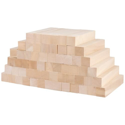 60 Pack 6 x 1 x 1 Inch Basswood Carving Block, Unfinished Rectangular Whittling Blocks for Carving, Crafts, DIY Project