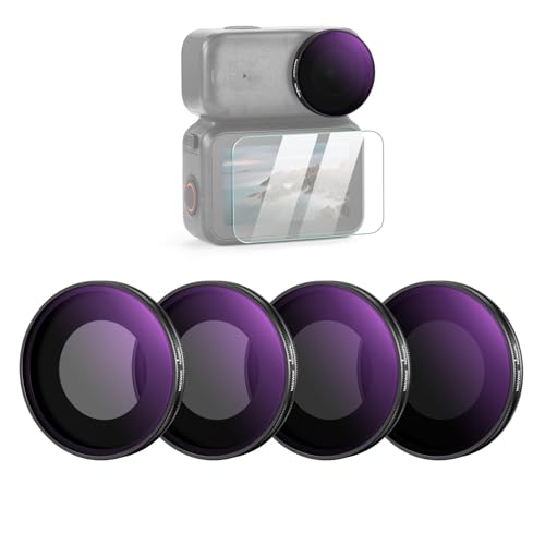 NEEWER ND/PL Filter Set Compatible with DJI Osmo Nano (ND8/PL+ND16/PL+ND32/PL+ND64/PL), Screw On Neutral Density Polarized ND Action Camera Lens Filter Accessories with Screen Protector, 4 Packs - size: nano, style: 4 Packs ND/PL