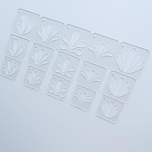 Mandala Stencils Set, 15 Piece Clear Acrylic Drawing Templates with Ring for Art, Painting, Dot Art