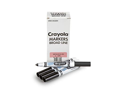 Crayola Washable Markers for Kids, Black 12ct, Bulk Broad Line - color: Black