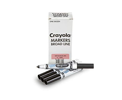 Crayola Washable Markers for Kids, Black 12ct, Bulk Broad Line - color: Black