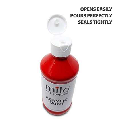 milo Acrylic Paint Set, 8 Primary Colors, 8 oz Bottles, Semi-Gloss - style: Primary Set 8 x 8 oz