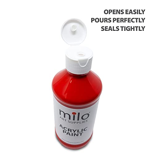 milo Acrylic Paint Set, 8 Primary Colors, 8 oz Bottles, Semi-Gloss - style: Primary Set 8 x 8 oz