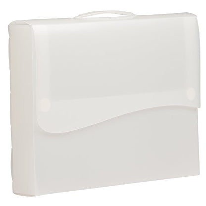 JAM PAPER Plastic Portfolio with 2-Button Waved Snap Closure - 12 x 9 1/2 x 2 - Clear - Sold Individually - color: Clear, size: 12" x 9 1/2" x 2"