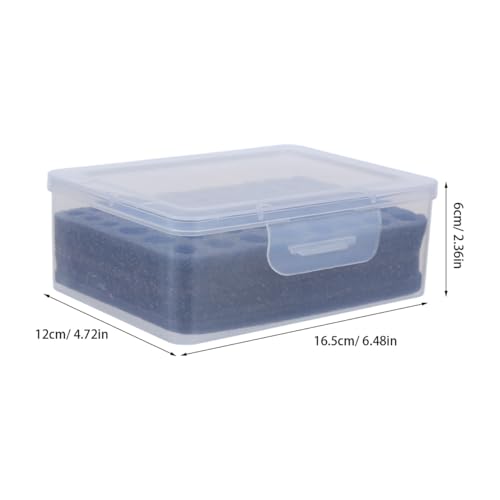 SOIMISS Battery Organizer Box for Aa AAA Batteries Transparent Dustproof Battery Storage Container with Sponge Inserts Multi-Compartment Holder Case for Remote Controls Flashlights Home Office Travel