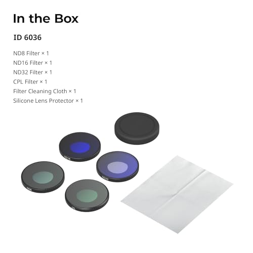 SmallRig Threaded Filter Kit for DJI Osmo Action 6 4 Pack - 6036 - style: Threaded Filters: CPL+ND8+ND16+ND32+Lens Cover