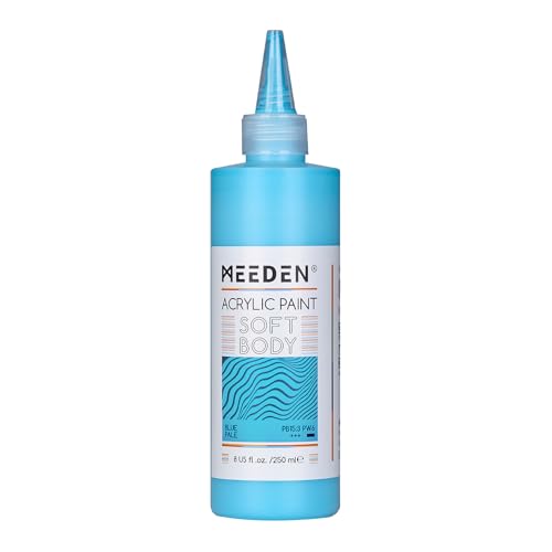 MEEDEN Soft Body Acrylic Paint: Blue Pale Matte Finish 250ml/8.45oz - color: Blue Pale