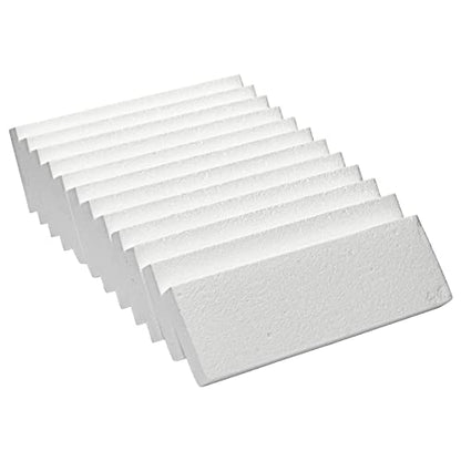 Juvale Foam Rectangle Blocks for Crafts - 12 in x 4 in x 1 in, White, 12 Pack - Cuttable & Paintable for Diorama Foam Boards & Sheets, Model Making & School Projects - size: Medium