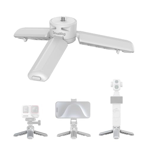 SMALLRIG One-Touch Open Mini Tripod for DJI Pocket 4P/4/3 for Insta360 Luna - color: White