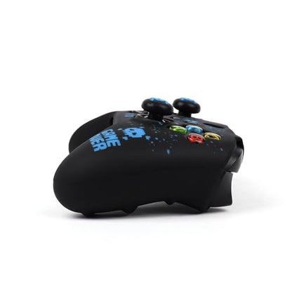 Pixelated Skull Controller Skin Compatible with Xbox Series X Wireless Controller, RALAN Protector Case， Customised Thumb Grips Cap - color: Pixelated Skull Black Blue