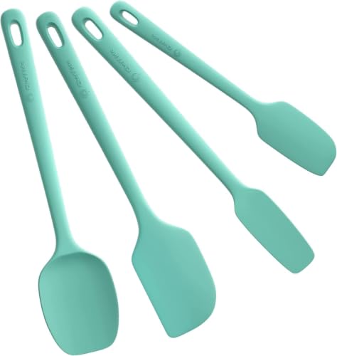 ChefAide 4 Pieces Silicone Spatulas Set, Heat Resistant Rubber Spatula - color: Sage, size: 4 pieces