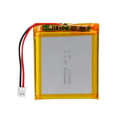 3.7V 5000mAh 115659 LiPo Battery with JST PH2.0mm 2-Pin Connector - size: 115659 5000mAh