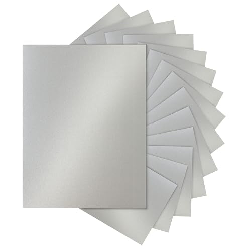 Silunkia 120 Sheets Shimmer Silver Cardstock 8.5 x 11 Craft Paper 92lb - color: Silver, size: 120 Sheets