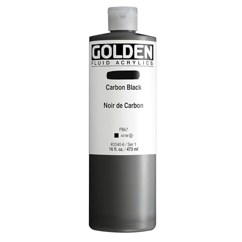 GOLDEN Fluid Acrylics, Carbon Black, 16 fl. oz. Bottle