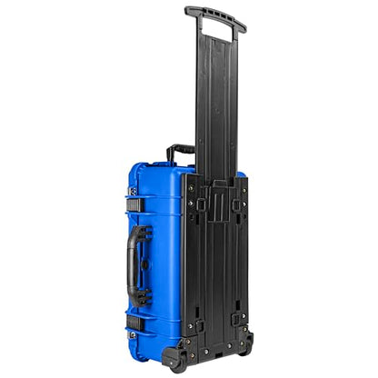 Eylar 22" Carry-On Travel Roller Gear, Camera, Drones, Tools, Equipment Hard Case Waterproof with Foam (Blue) - color: Blue