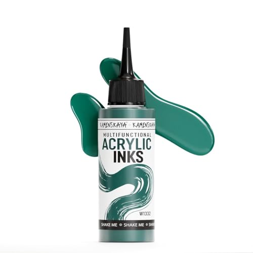 KAMENSKAYA Acrylic Inks for Artists - Emerald Acrylic Ink, 3.38 Fl Oz (100 ml) - color: Emerald