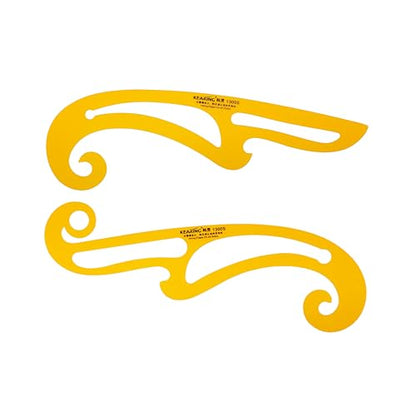 KEARING 2Pcs Orange French Curve Ruler Set - Flexible Sewing Template - style: 1300S