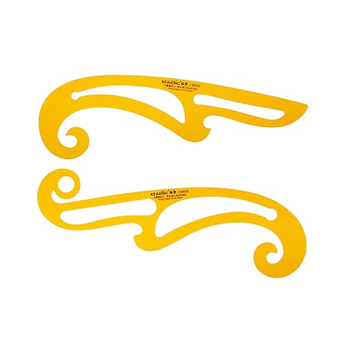 KEARING 2Pcs Orange French Curve Ruler Set - Flexible Sewing Template - style: 1300S