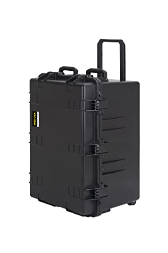 MEIJIA Premium Waterproof Large Rolling Hard Camera Case,Hard Protective Case with customizable fit foam and wheels,Full Protection with Light&Convenient Design,Elegant Black (33.25"X24.4"X19.3") - size: 33.25"X24.4"X19.3"