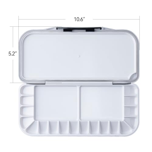 Transon Watercolor Palette Folding with Lid 18wells 2 Mixing Areas and 1 Large Mixing Tray Also for Gouache Acrylic Paint Palette Navy Blue - color: Navy Blue