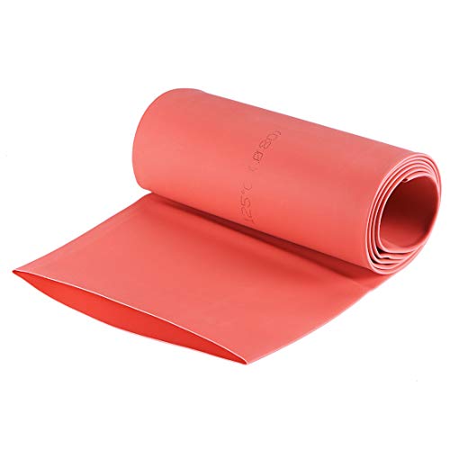 uxcell Heat Shrink Tubing, 80mm Dia 128mm Flat Width 2:1 Rate Shrinkable Tube Cable Sleeve 1m - Red - color: Red, size: 80mm